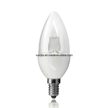 Стеклянная оболочка LED C37 Свеча накаливания с функцией Dimmable